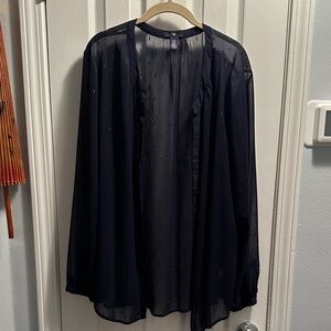 GAP Navy Sheer Blouse
